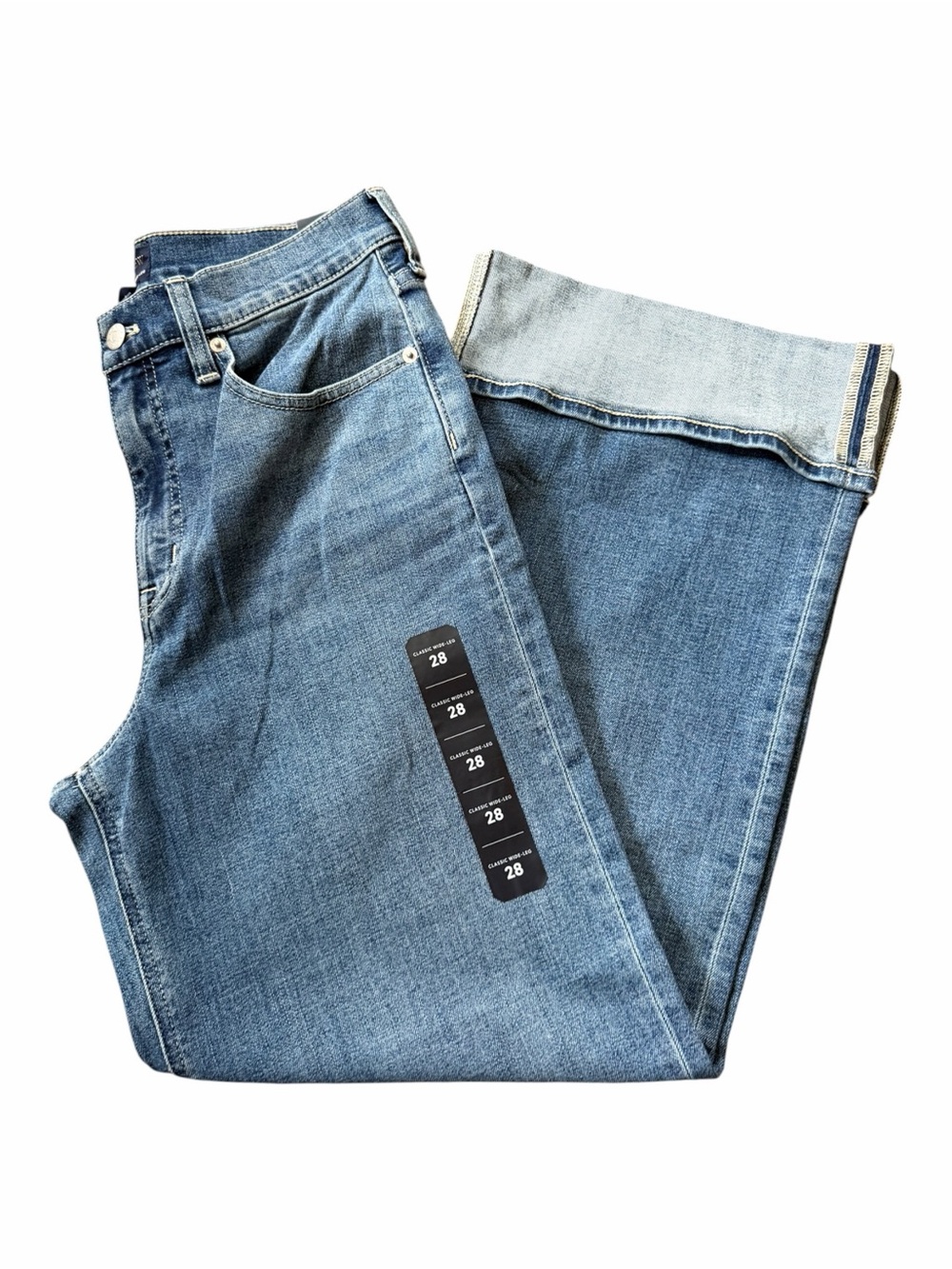 J. Crew Factory Classic Wide Leg Cuffed Jean Women’s Size 28 NEW Blue Jeans - Picture 13 of 13